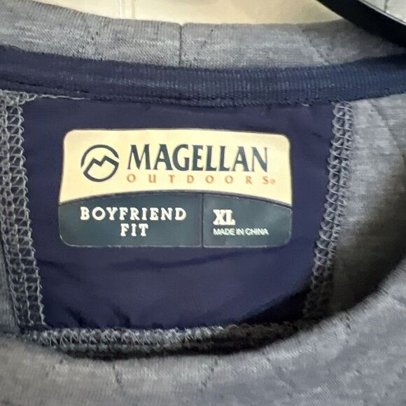 EUC Magellan Quilted Top Women’s XL Boyfriend Fit Outdoor Long Sleeve Light Blue - Picture 2 of 7